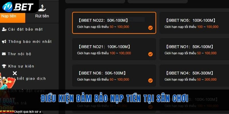 Nạp Tiền i9Bet: Hướng Dẫn Siêu Tốc, An Toàn, Tiện Lợi image-1732520588562